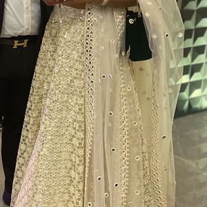 Off white lengha